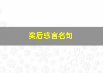 奖后感言名句