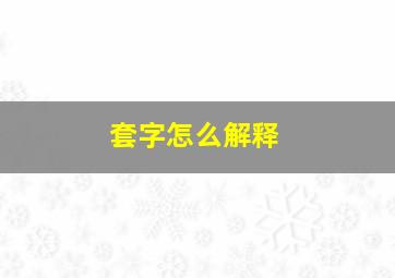 套字怎么解释