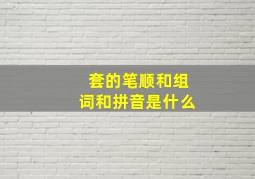 套的笔顺和组词和拼音是什么