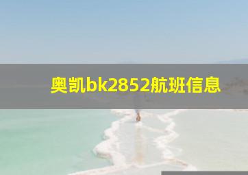 奥凯bk2852航班信息