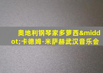 奥地利钢琴家多萝西·卡德姆-米萨赫武汉音乐会