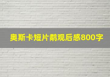 奥斯卡短片鹬观后感800字