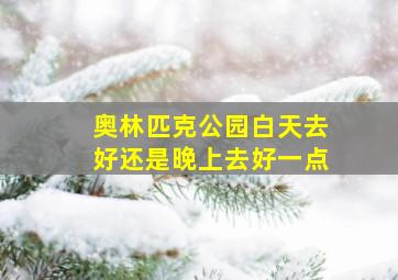 奥林匹克公园白天去好还是晚上去好一点