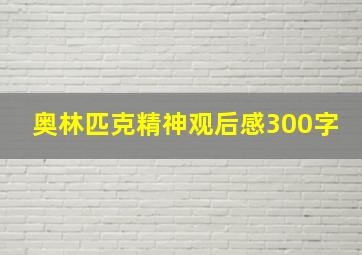 奥林匹克精神观后感300字