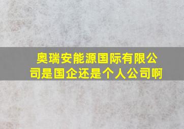 奥瑞安能源国际有限公司是国企还是个人公司啊