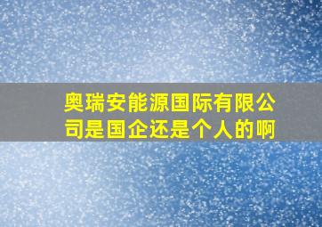 奥瑞安能源国际有限公司是国企还是个人的啊