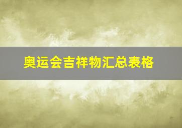 奥运会吉祥物汇总表格