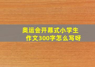 奥运会开幕式小学生作文300字怎么写呀