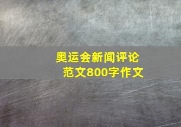 奥运会新闻评论范文800字作文