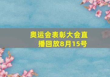 奥运会表彰大会直播回放8月15号