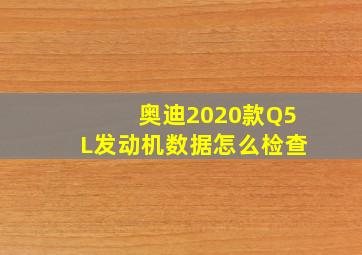 奥迪2020款Q5L发动机数据怎么检查