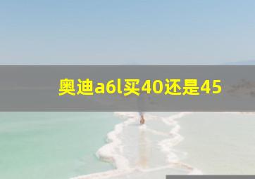 奥迪a6l买40还是45