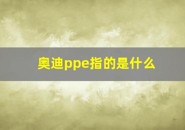 奥迪ppe指的是什么