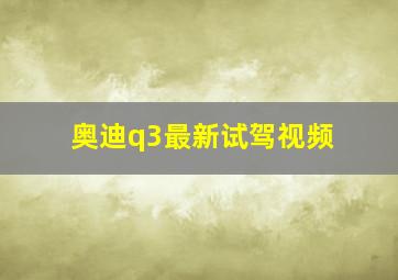 奥迪q3最新试驾视频