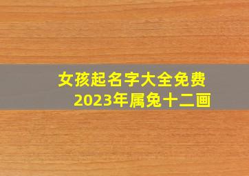 女孩起名字大全免费2023年属兔十二画