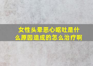 女性头晕恶心呕吐是什么原因造成的怎么治疗啊