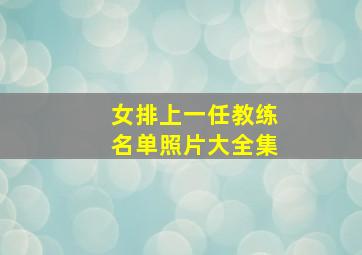 女排上一任教练名单照片大全集