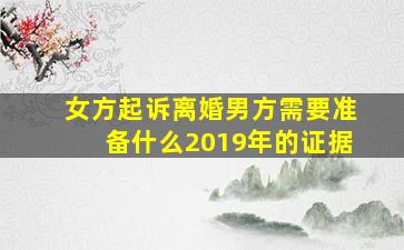 女方起诉离婚男方需要准备什么2019年的证据