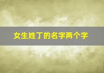 女生姓丁的名字两个字