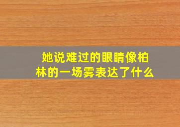 她说难过的眼睛像柏林的一场雾表达了什么