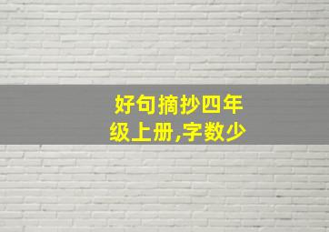 好句摘抄四年级上册,字数少