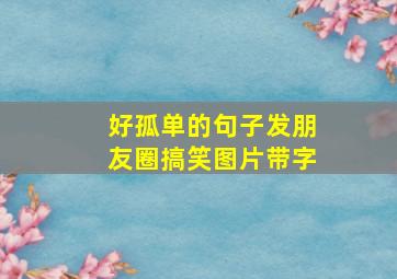 好孤单的句子发朋友圈搞笑图片带字