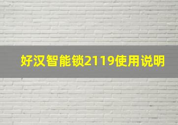 好汉智能锁2119使用说明