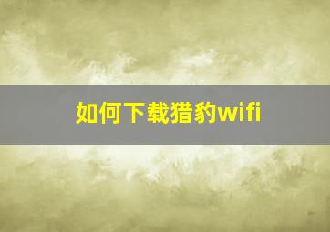 如何下载猎豹wifi