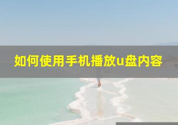 如何使用手机播放u盘内容