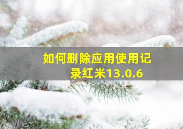 如何删除应用使用记录红米13.0.6