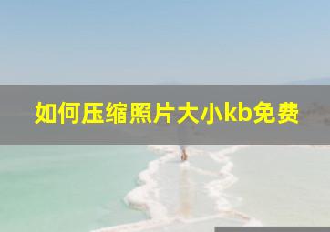 如何压缩照片大小kb免费