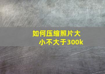 如何压缩照片大小不大于300k