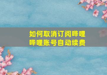 如何取消订阅哔哩哔哩账号自动续费