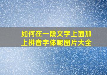 如何在一段文字上面加上拼音字体呢图片大全