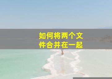 如何将两个文件合并在一起