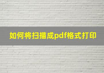 如何将扫描成pdf格式打印