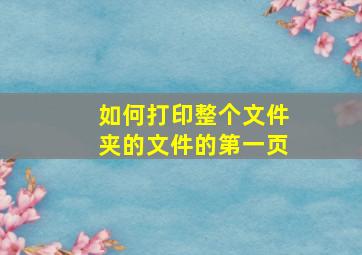 如何打印整个文件夹的文件的第一页