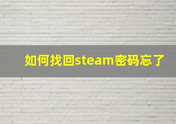 如何找回steam密码忘了