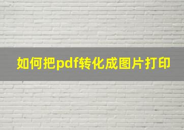 如何把pdf转化成图片打印