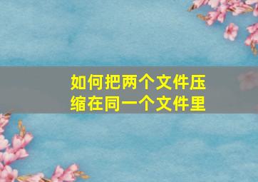 如何把两个文件压缩在同一个文件里