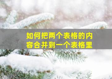 如何把两个表格的内容合并到一个表格里