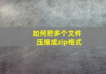 如何把多个文件压缩成zip格式