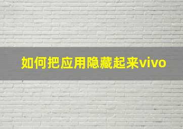 如何把应用隐藏起来vivo