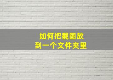 如何把截图放到一个文件夹里