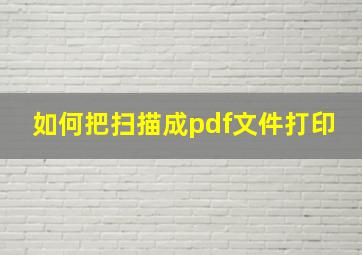 如何把扫描成pdf文件打印