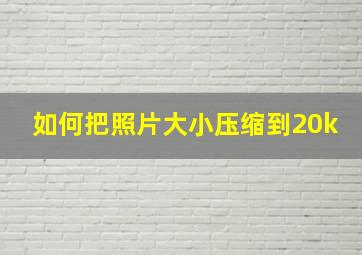 如何把照片大小压缩到20k