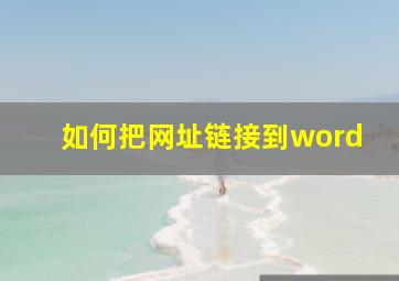 如何把网址链接到word