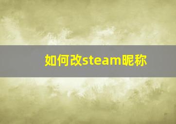 如何改steam昵称