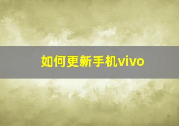 如何更新手机vivo