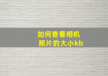 如何查看相机照片的大小kb